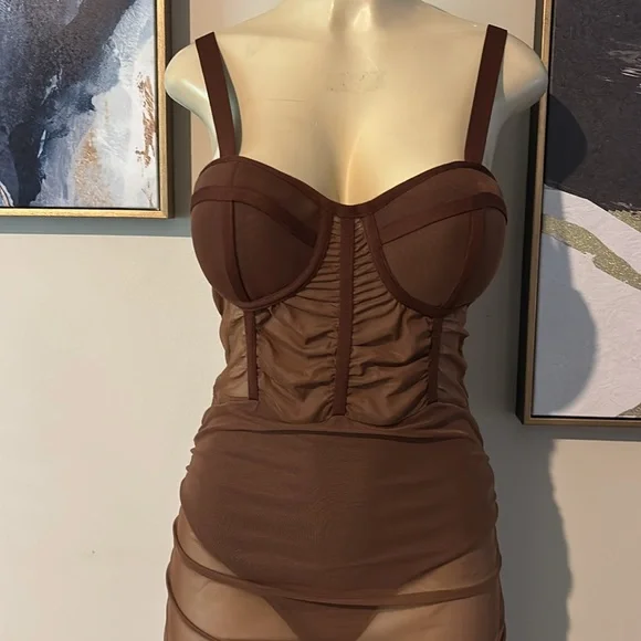 Mixed Drinks Mixed Feelings Mini Dress - Chocolate size XL - Picture 5 of 8